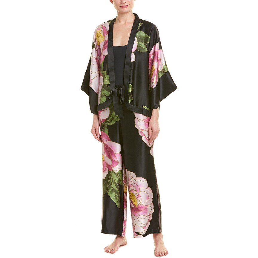 Shop Josie Natori Clair De Lune Silk Robe Overstock 29785797