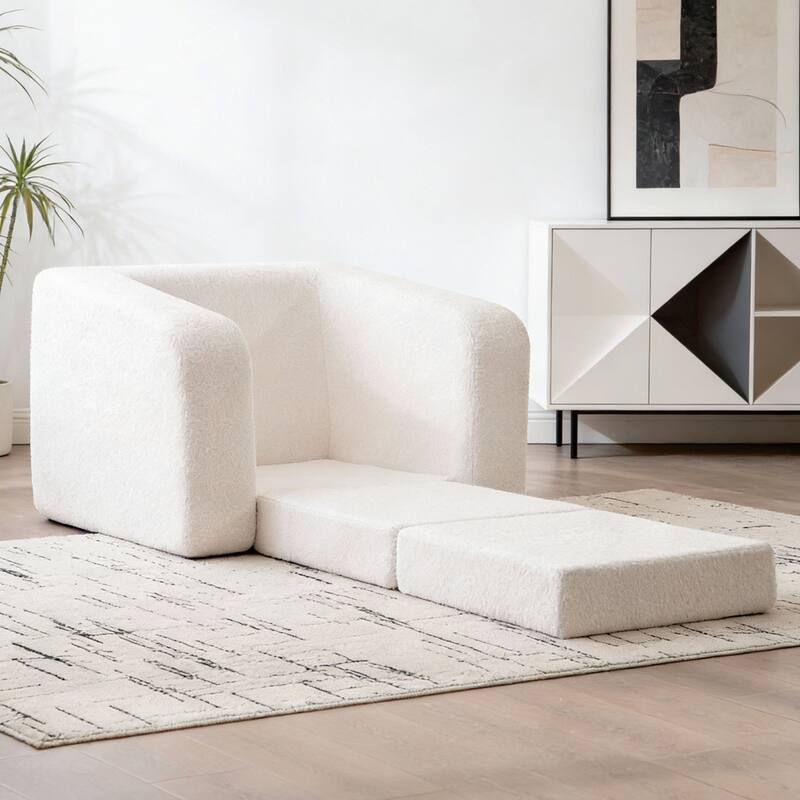 40"W Single Foldable Sofa Bed Equipped with Armrest and Backrest