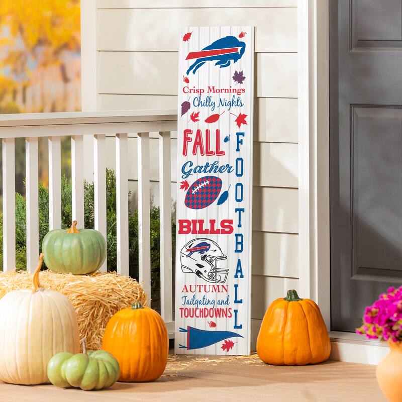 47" Double Sided Seasonal Porch Leaner, Buffalo Bills - 47" x 11.25" - Fall