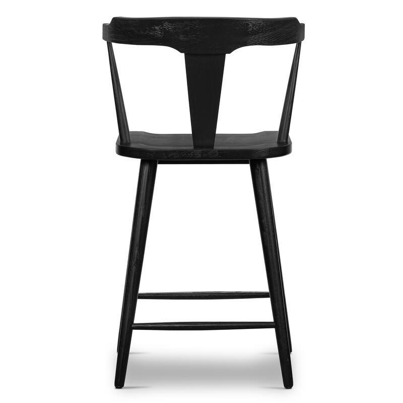 Poly & Bark Enzo 23.5" Seat Height Counter Stool - Solid Oak Wood