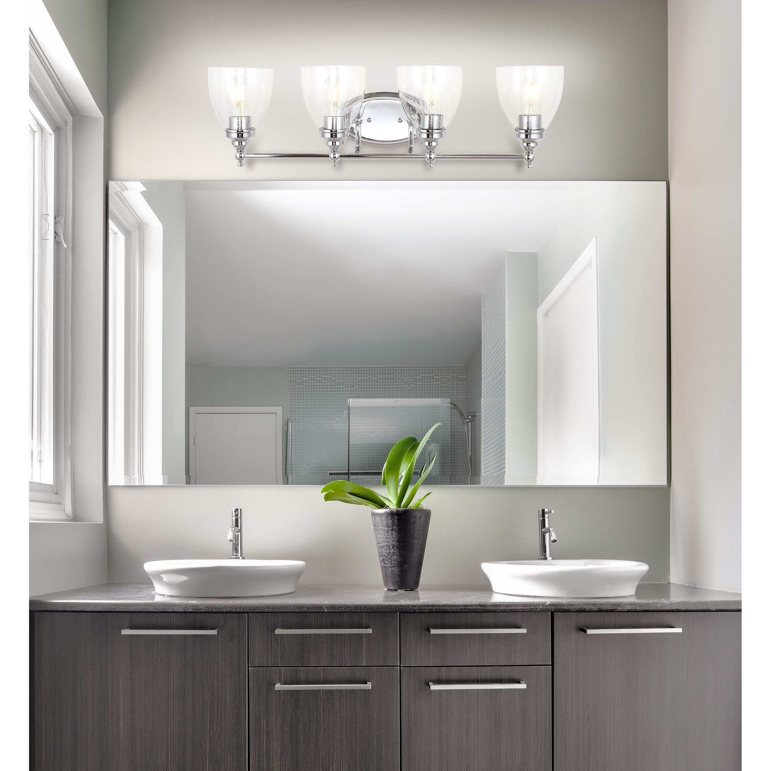 Jonathan Y Magnolia Metal & Glass LED Vanity Mirror with Lights-image