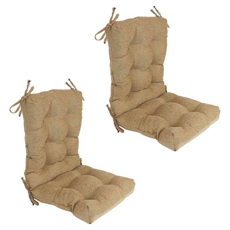 Jacquard Chenille Tufted Chair Cushion - 18 x 38 - Hawthorne Multi - Set of 2