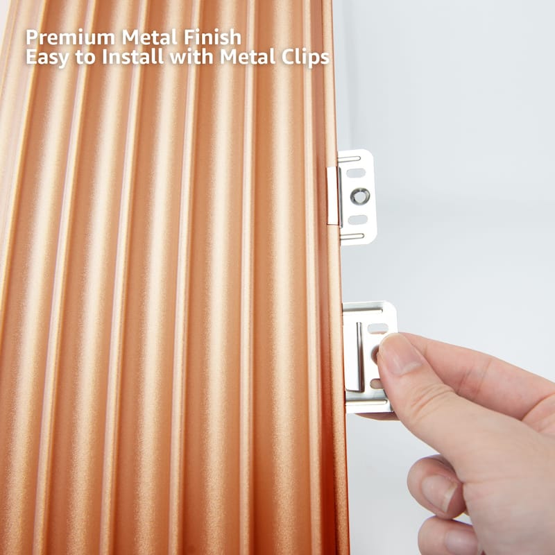 Art3d 104'' X 6.3'' Fluted Wall Panel for Interior Decor, WPC Wall Panel, Metal Finish,8pcs - N/A