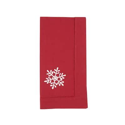 Embr'D Snowflake Hemstitch Napkin (Set of 6) - 20"x20"