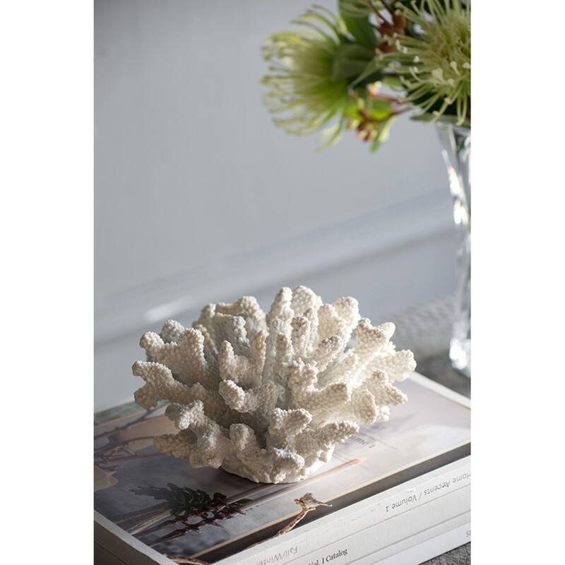 Faux Rising Coral Sculpture - 8.25" - White