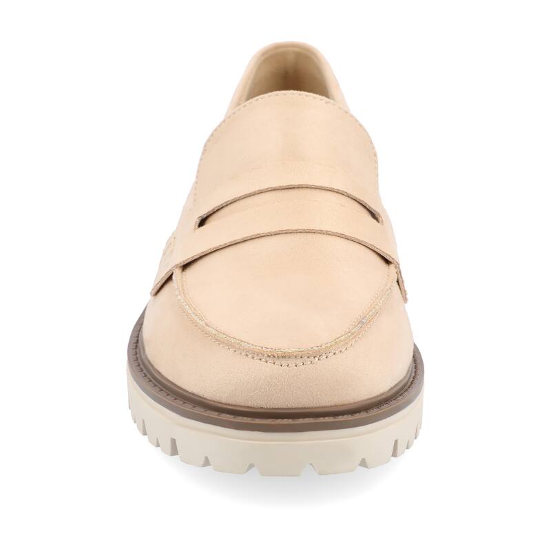 Journee Women's Wide Width Kenly Loafer - Sand - 5.5