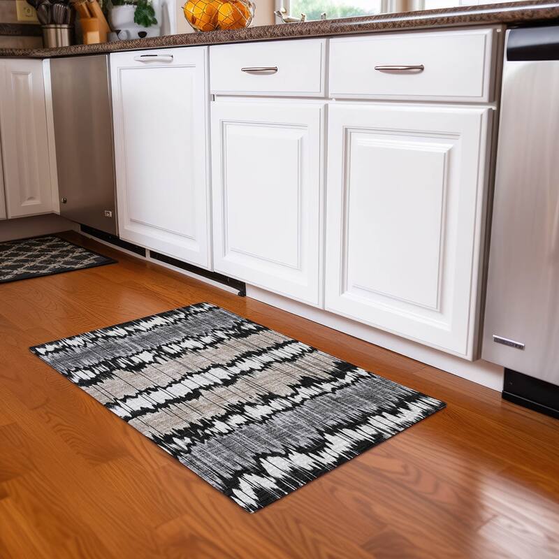 Machine Washable Indoor/ Outdoor Chantille Abstract Ombre Rug