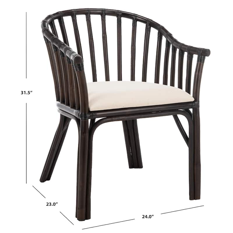 SAFAVIEH Besmira Black/ White Cushion Arm Chair - 24" x 23" x 31.5" - 24"Wx23"Dx32"H