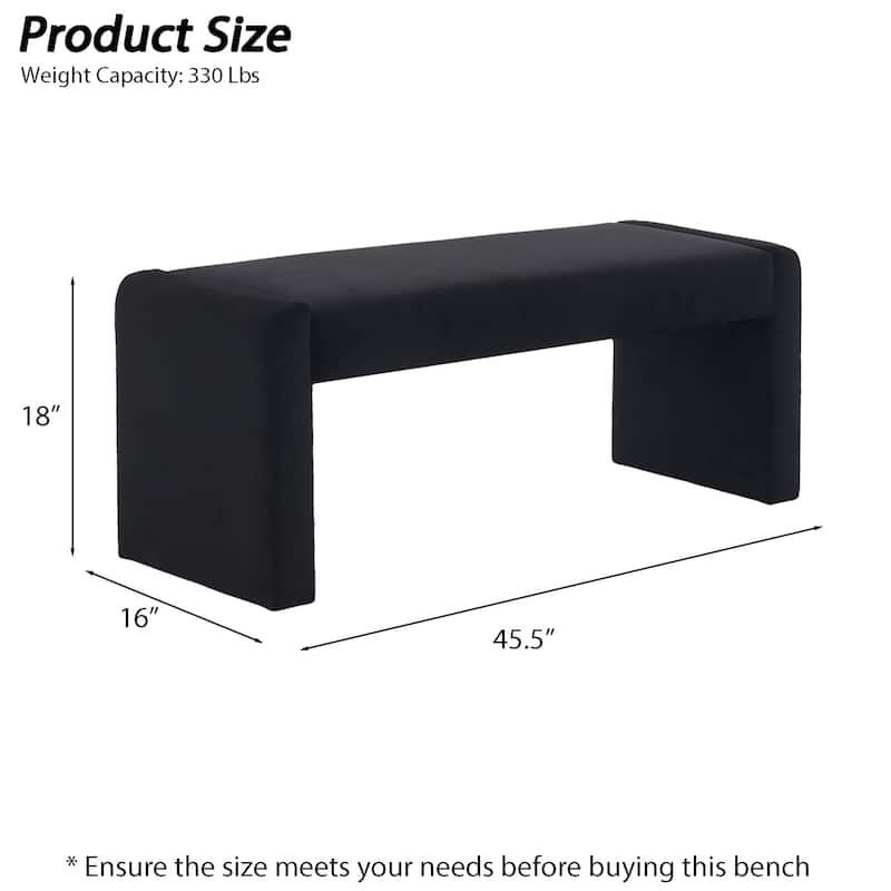 Velvet/Faux Leather Entryway Bench End of Bed Bench Upholstered Modern Window Bench for Dining Room/Bedroom