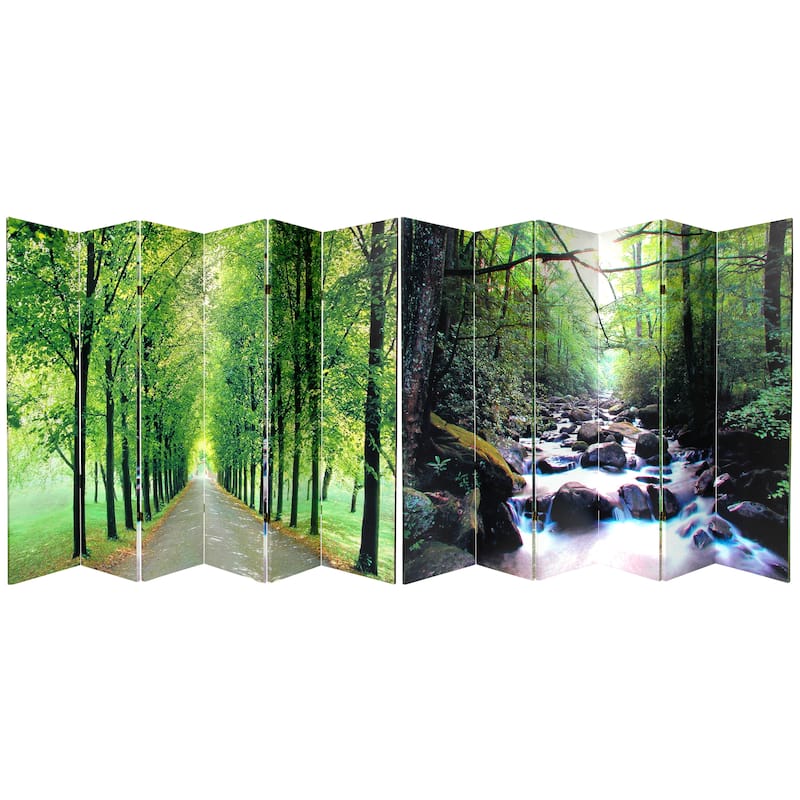 Handmade Canvas 6-foot 6-panel Path of Life Room Divider (China) - 6' x 6'
