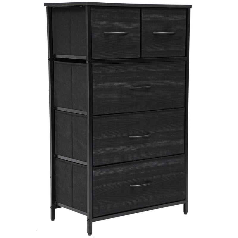 Modern Wide Dresser Storage Tower with 5 Drawers