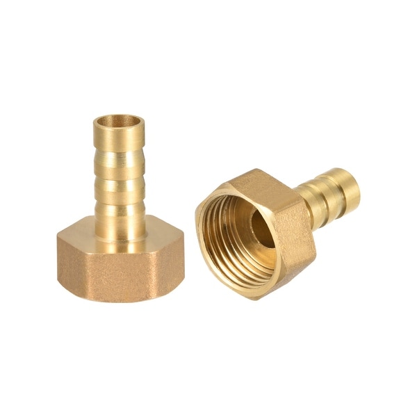 Brass Barb Hose Fitting Connector Adapter 10mm Barbed x 1/2" G Female Pipe 2pcs - 1/2" G x 10mm
