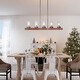 preview thumbnail 4 of 6, The Gray Barn 5-light Farmhouse Linear Chandelier Glass Kitchen Lights for Dining Room - L42.9 x W3.9"x H9.4"