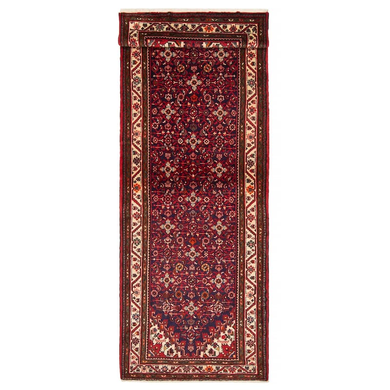 ECARPETGALLERY Hand-knotted Andelz Navy Wool Rug - 3'5 x 10'2 - Dark Navy - 3'5 x 10'2