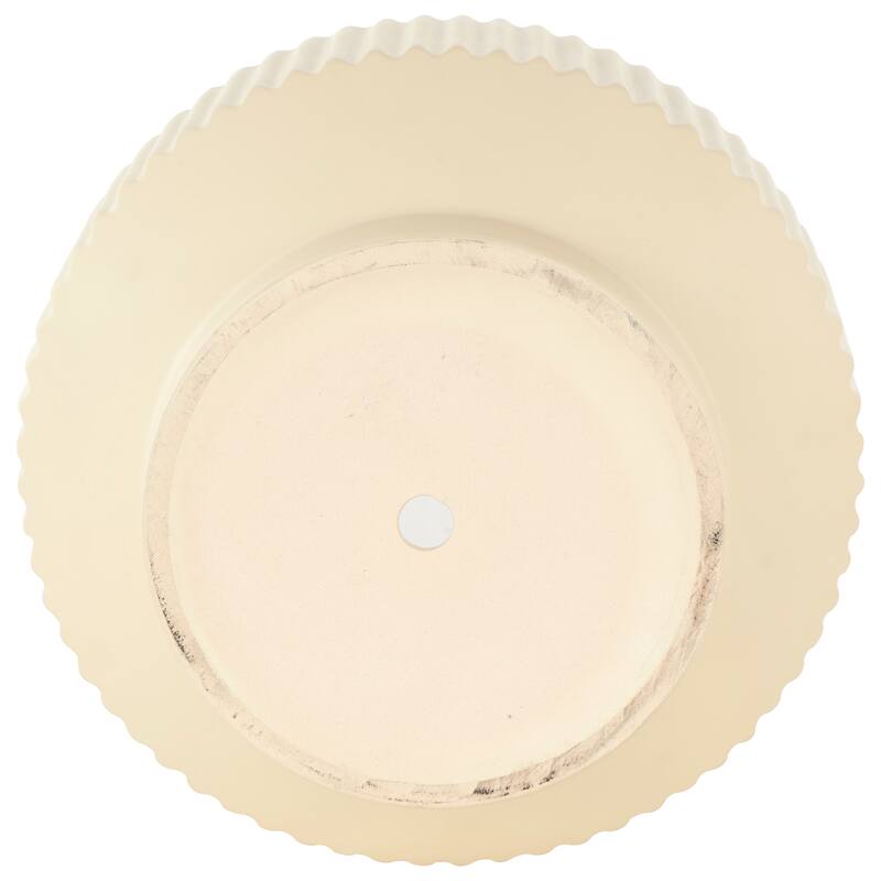 Green, Cream or White Ceramic Wide Planter with Linear Grooves and Tapered Bases (Set of 3)