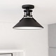 preview thumbnail 1 of 12, Canton 11.5-in W Black Farmhouse Semi Flush Mount Ceiling Light - 11.5-in W x 8.75-in H x 11.5-in D Black and Matte White - 11.5-in W x 8.75-in H x 11.5-in D