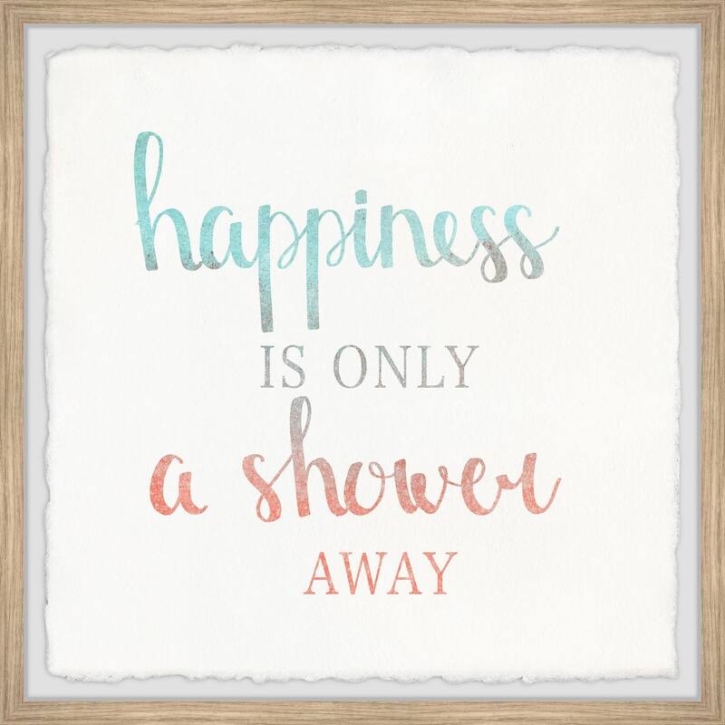 Shower Art Print - Contemporary Bathroom Wall Decor - Happiness In Shower Framed Painting