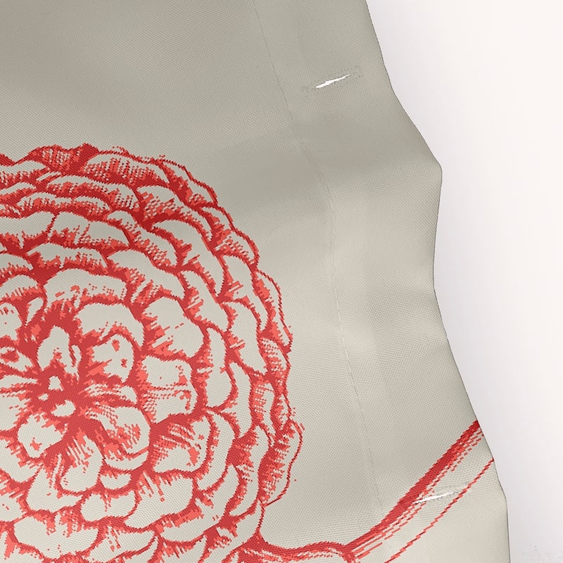 71 x 74-inch Antique Flowers Floral Print Shower Curtain