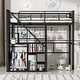 preview thumbnail 1 of 5, Twin Size Metal Loft Bed with Storage Staircase and Small Wardrobe Black - Twin