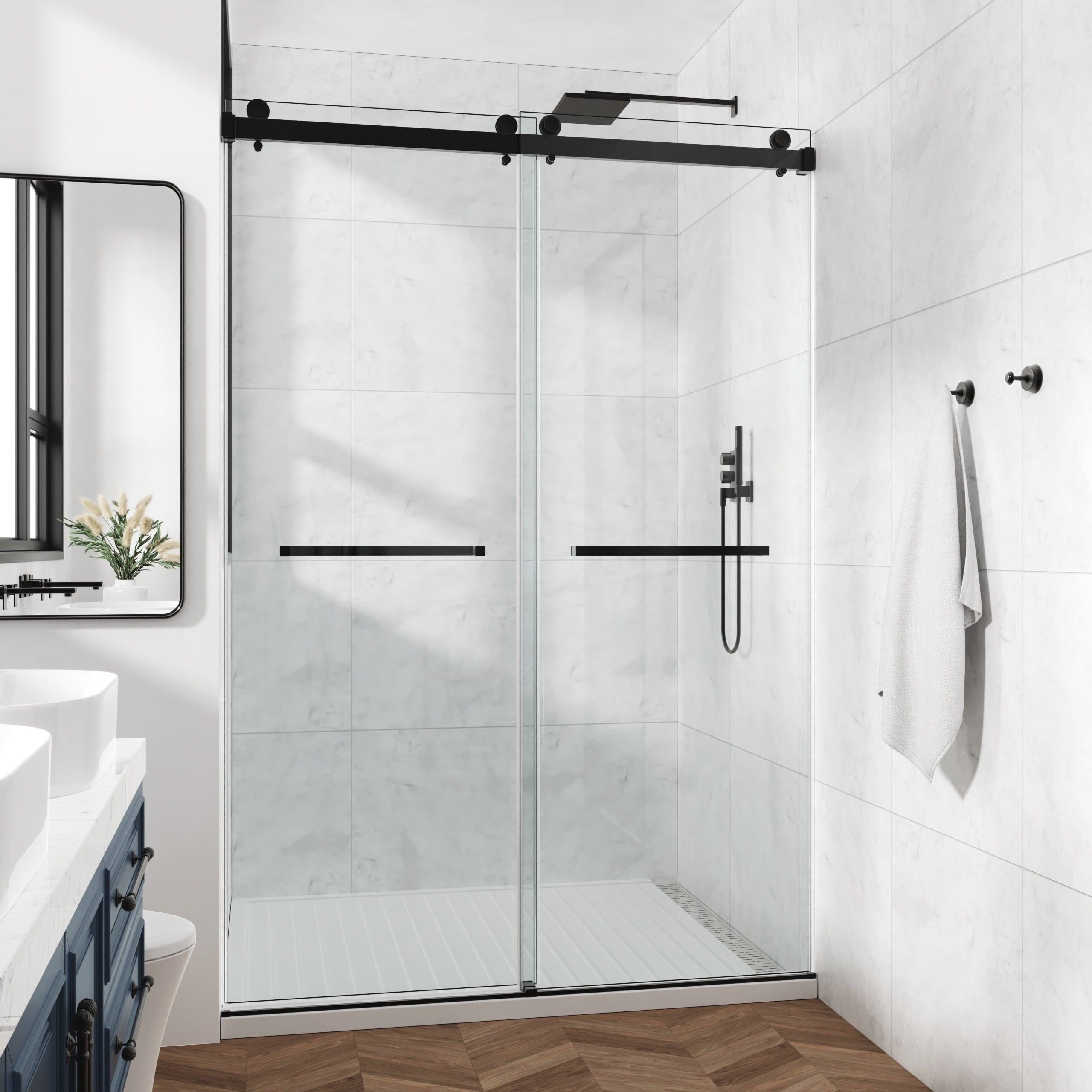 Frameless Double Sliding Shower Door