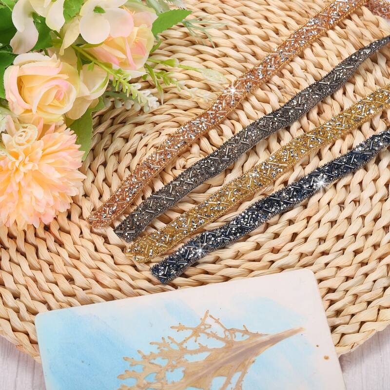 2 Yard 13mm Crystal Rhinestone Diamond Hotfix Ribbon