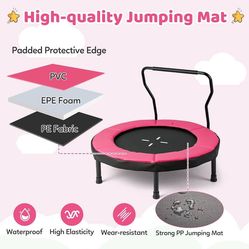Gymax 40'' Trampoline for Kids Indoor/Outdoor Fitness Trampoline w/