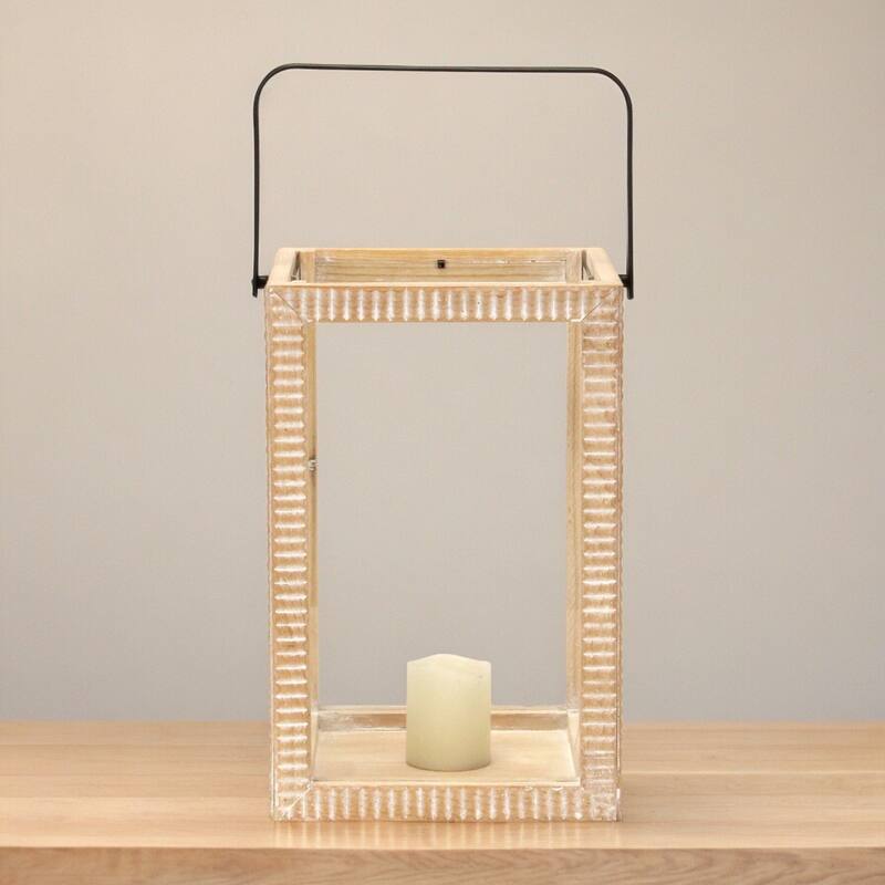 Aber Ridge Patterned Wood Lantern