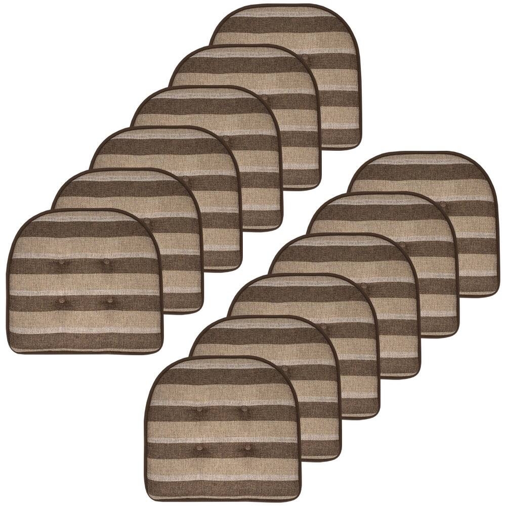 Sweet Home Collection Bradford Striped U Shaped Memory Foam Chair Cushion 17" x 16"