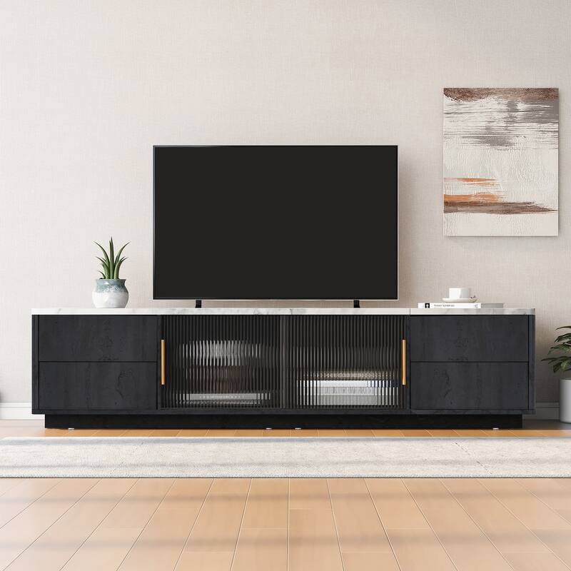 TV Media Console Entertainment Center Storage Cabinet with 4 Drawers