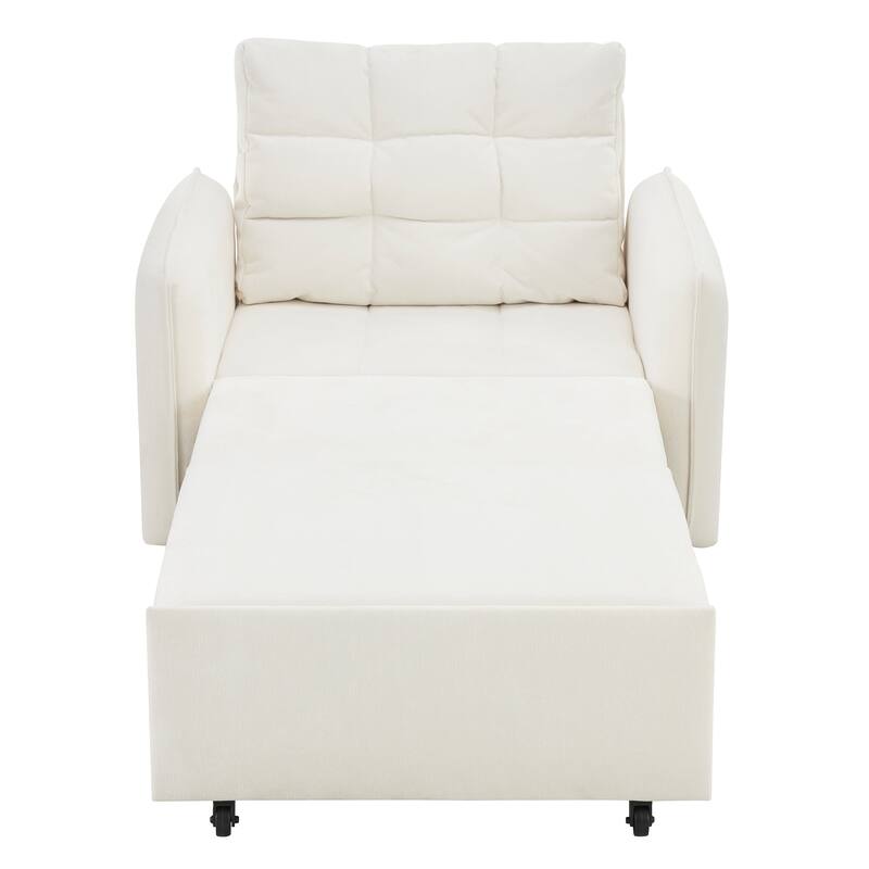 Roomfitters 3-in-1 Sleeper Chair Bed, 80'' Pull Out Lounge with USB Charging, Storage Pockets, Chenille