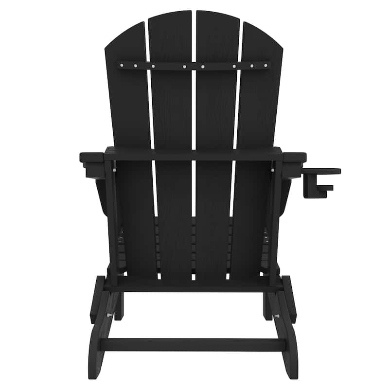 5-Piece Adjustable Plastic Patio Adirondack Chairs With Side Table Set