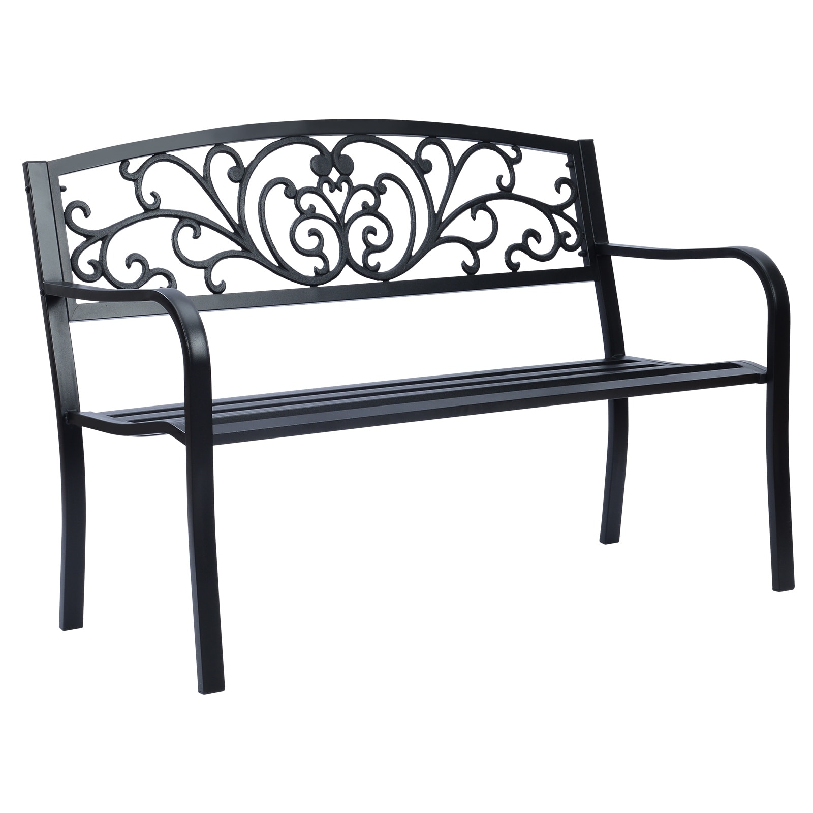 Simply Elegant Flora Metal Park Patio Bench, Outdoor Bench in Black for  Porch, Lawn, Garden, Deck by Sun-Ray - N/A - On Sale - Bed Bath & Beyond -  33564340