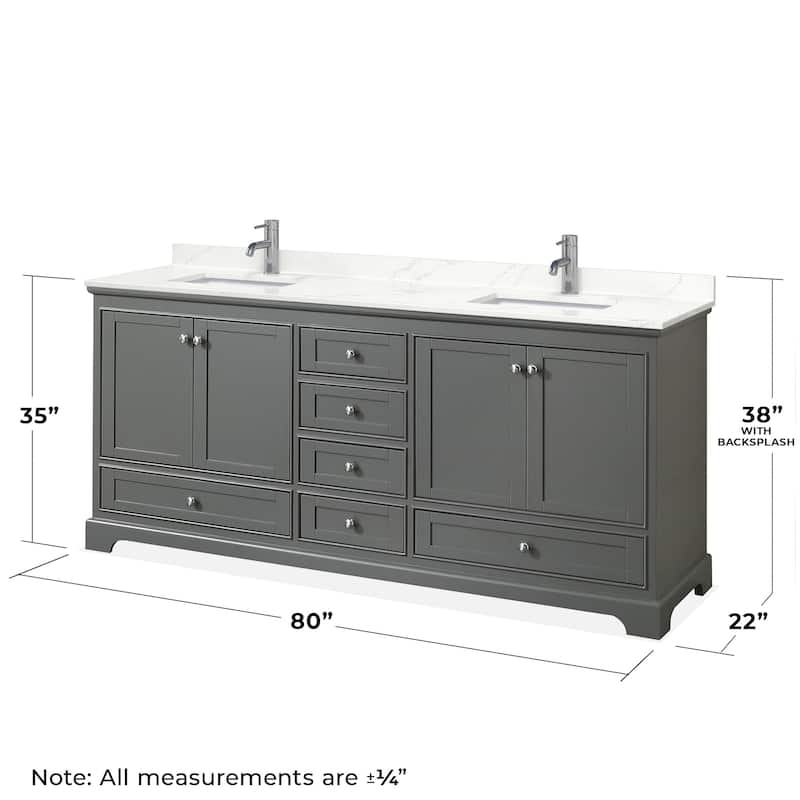 Wyndham Collection WCS202080D-QTZ-UNSM70 Deborah 80" Free Standing