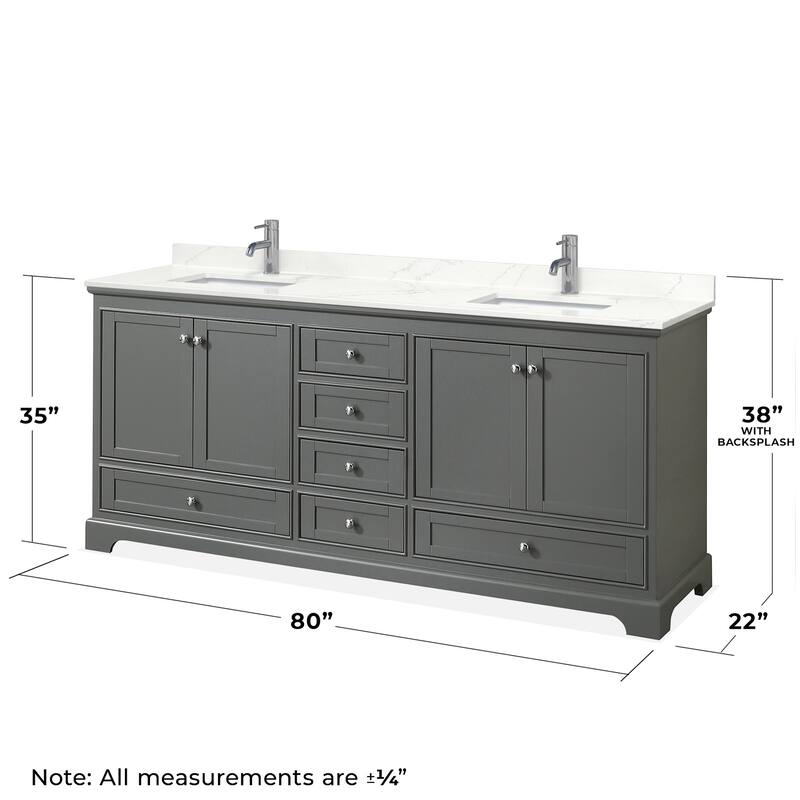 Wyndham Collection WCS202080D-QTZ-UNSMED Deborah 80" Free Standing