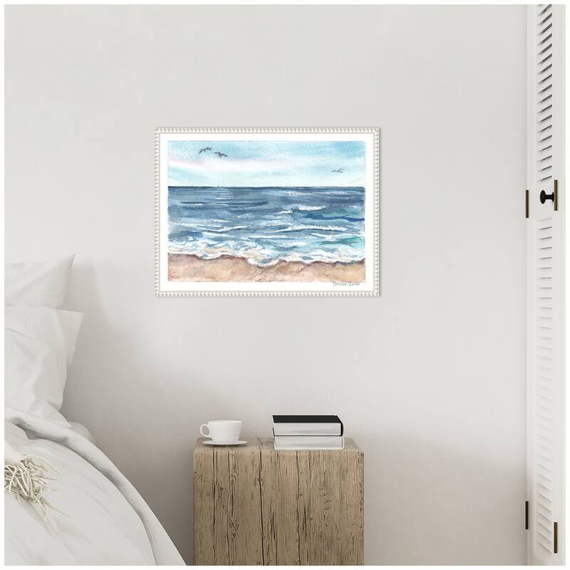 Kate and Laurel Sylvie Ocean Seascape Framed Canvas by Patricia Shaw