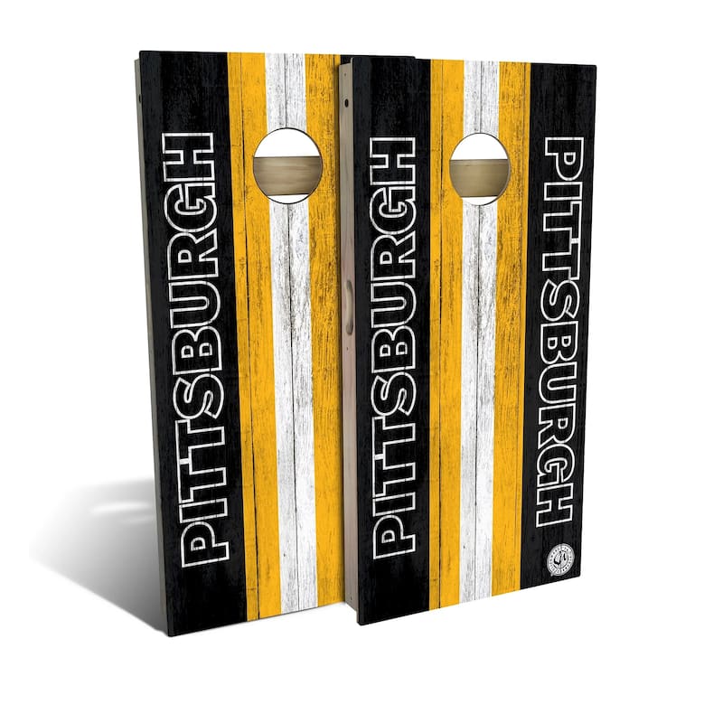 Pittsburgh Football Outdoor Cornhole Board Set - Premium 2x4 - Include ALL Accessories
