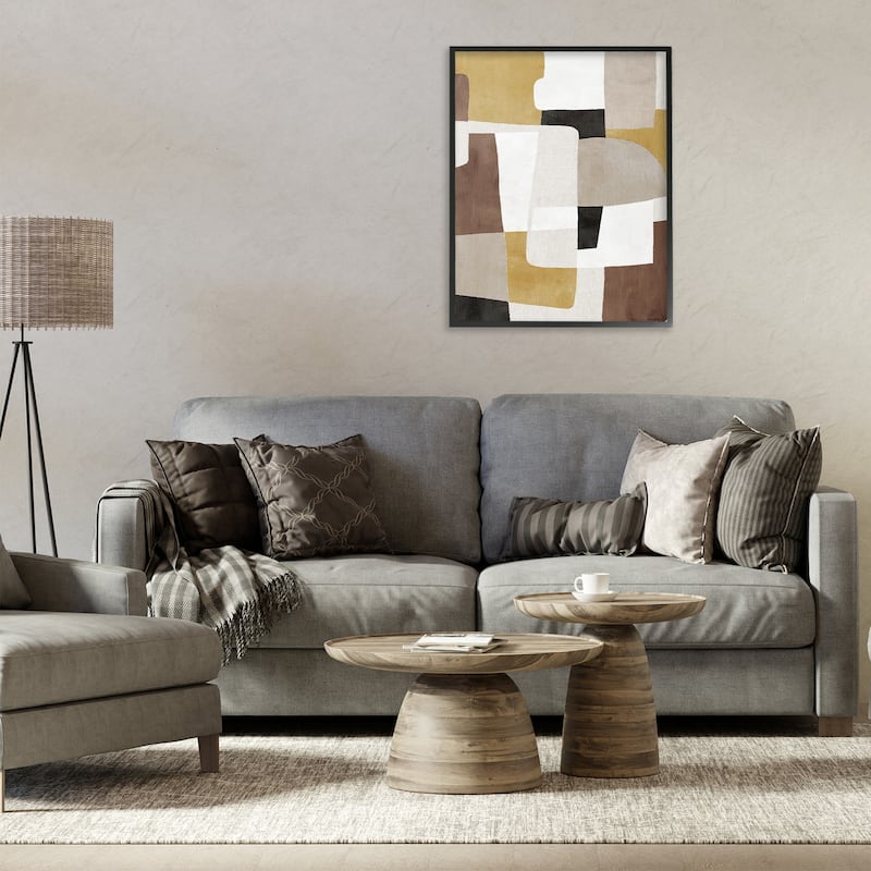 Stupell Funky Boho Geometric Shapes Framed Giclee Art Design By Amber Sterling