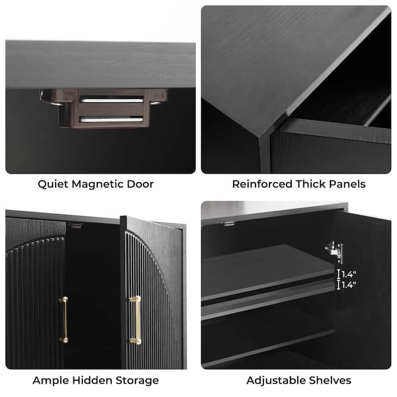 24 Pair Shoe Storage Cabinet with Adjustable Shelves, Hidden Shoe Organizer for Entryway, Foyer, Hallway