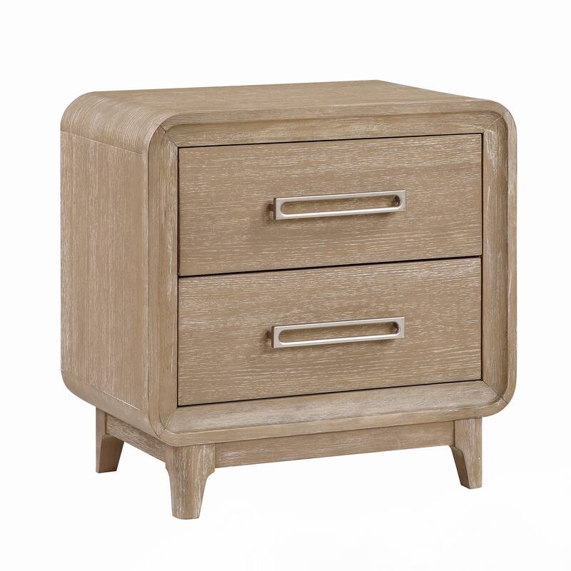Nightstand of Storage Drawers Curved Corners 1pc
