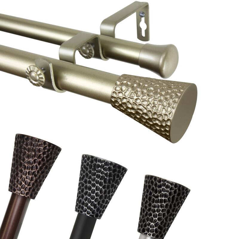 InStyleDesign Emil 1 inch Diameter Adjustable Double Curtain Rod