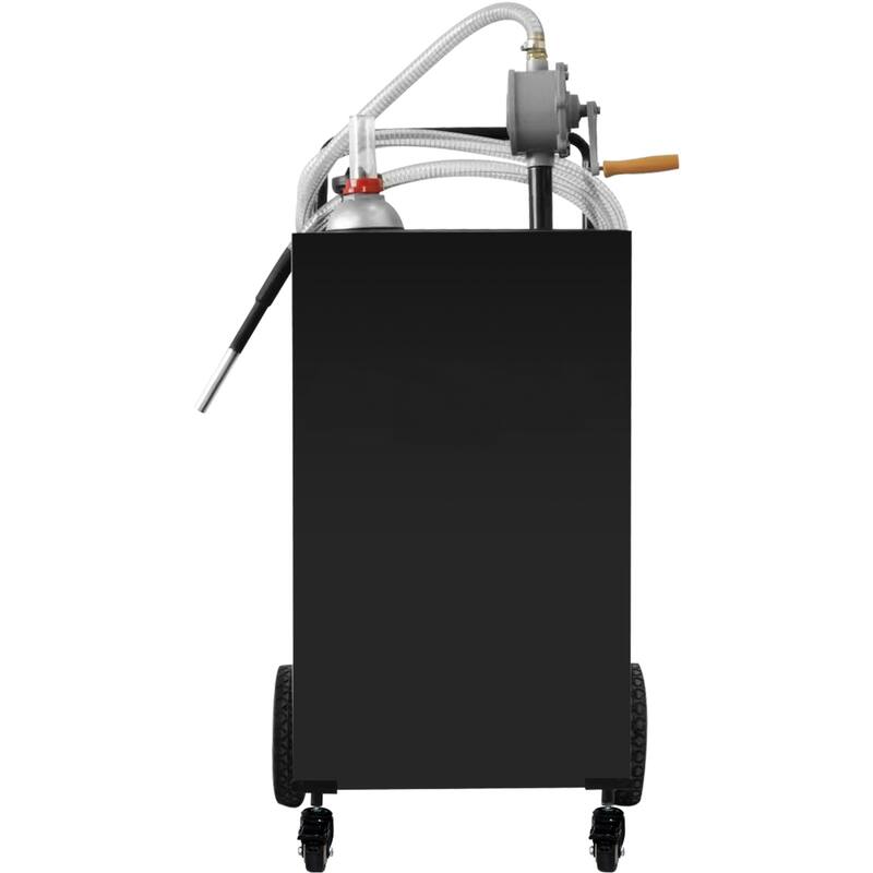 30 Gallon Fuel Caddy, Gas Storage Tank & 4 Wheels, with Manuel Transfer Pump, Gasoline Diesel Fuel Container - 30 Gallon - Black
