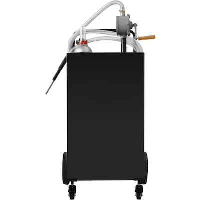 30 Gallon Fuel Caddy, Gas Storage Tank & 4 Wheels, with Manuel Transfer Pump, Gasoline Diesel Fuel Container - 30 Gallon