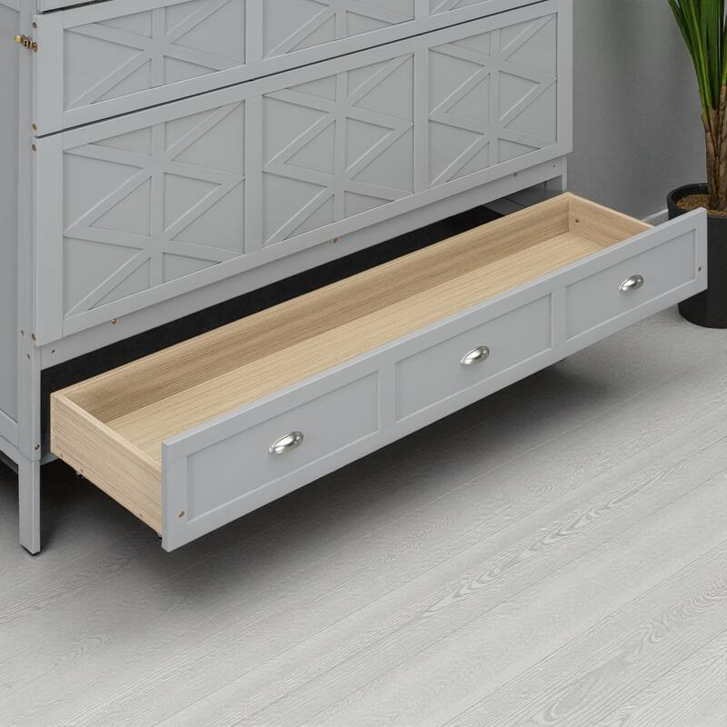 Queen Size Murphy Bed with USB Ports and Large Storage Drawers, Space-Saving Wall Bed Cabinet, Modern Brushed Finish