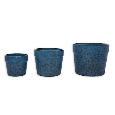 3 Pieces Ceramic Flowerpot, Modern Planter for Patio, Garden or Windowsills