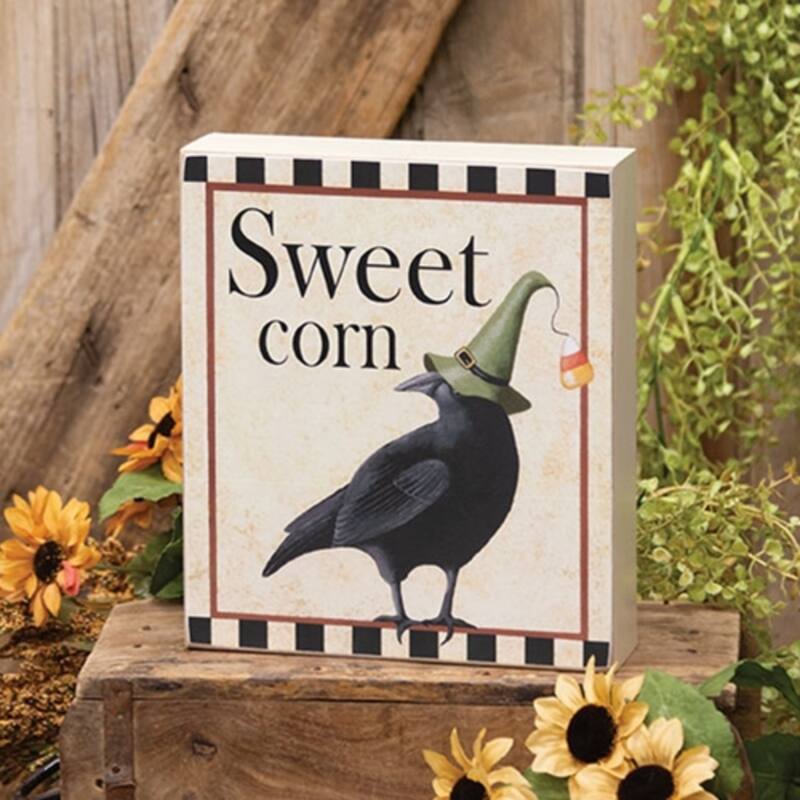 Sweet Corn Wooden Fall Box Sign for Farmhouse Decor