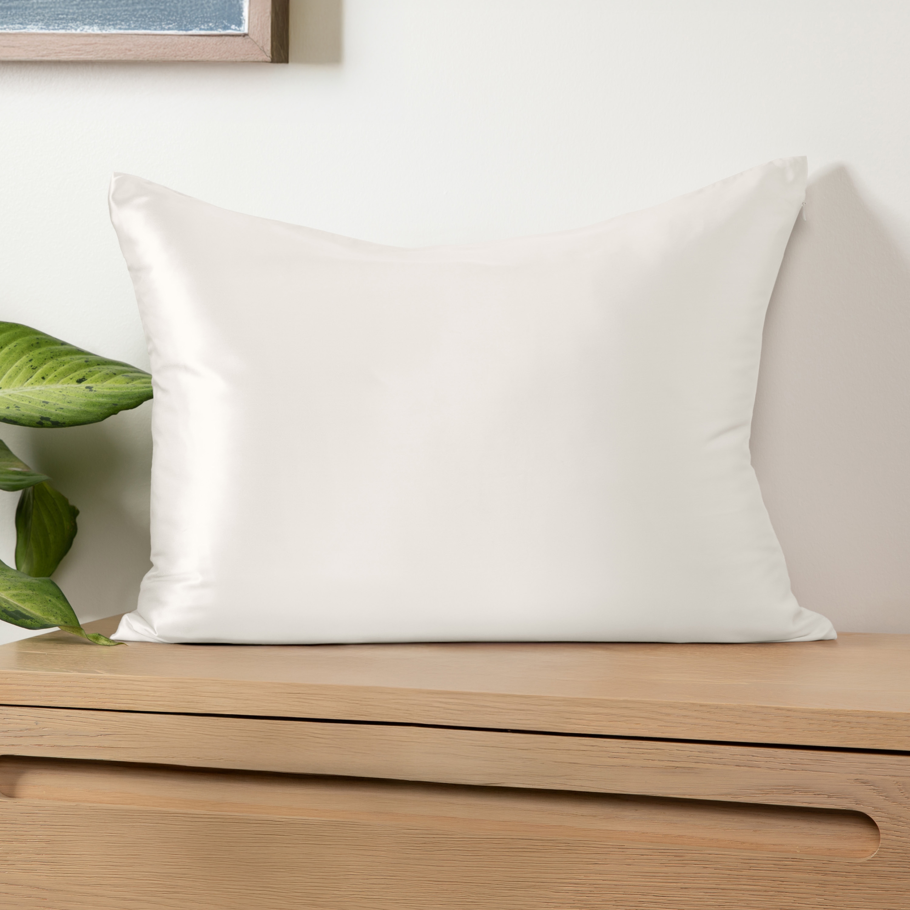 Becky Cameron 100% Mulberry Silk Zippered Pillowcase - King - Antique White