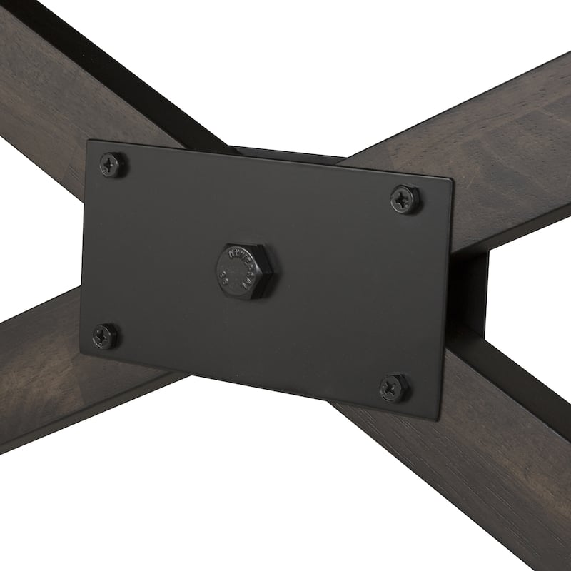 Double Bridge Dark Chestnut Opt 7 Piece Trestle Table Set