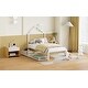 preview thumbnail 16 of 15, Twin Size Metal Platform Bed with House,Shaped Headboard and Two Sliding Drawers , Durable Construction