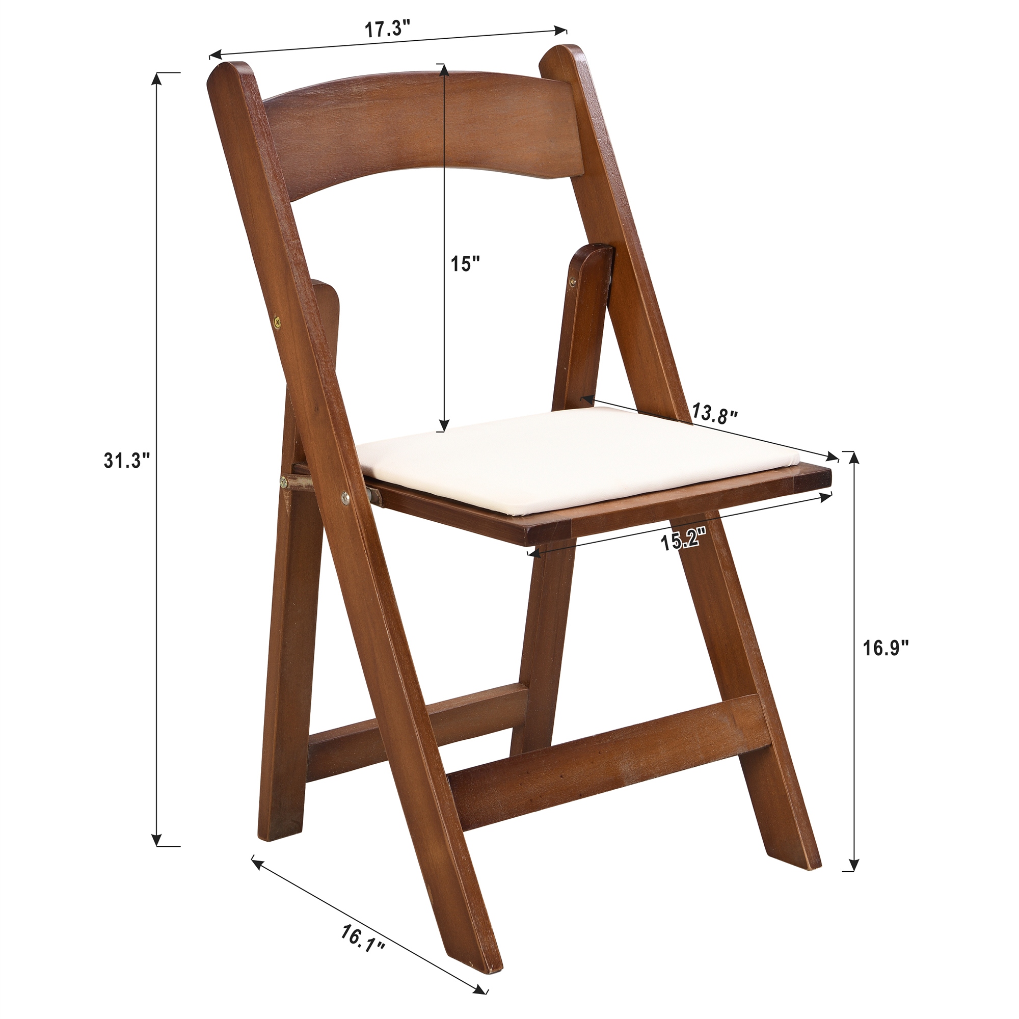 Living accents foldable 1 natural wood foldable chair brown discount