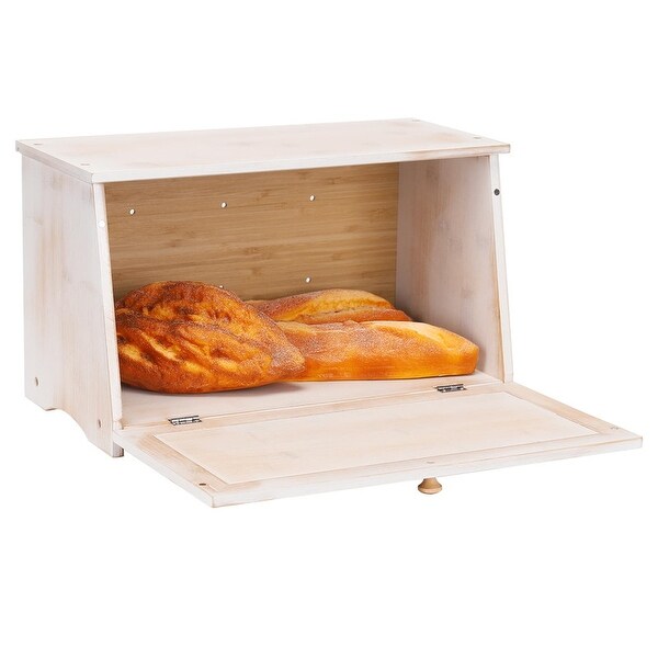 Vintage Large Wood Bread Box - 15.4